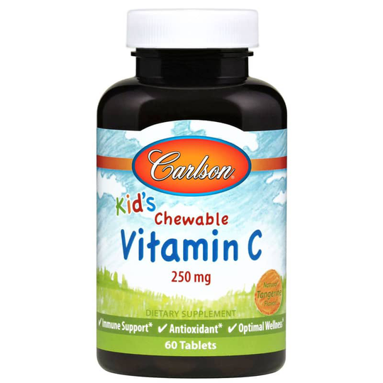 Carlson Labs Kids Chewable Vitamin C with Natural Tangerine Flavor 60 Tablets