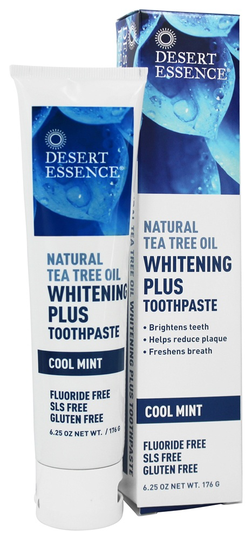 Desert Essence - Natural Tea Tree Oil Whitening Plus Toothpaste Cool Mint - 6.25 oz.