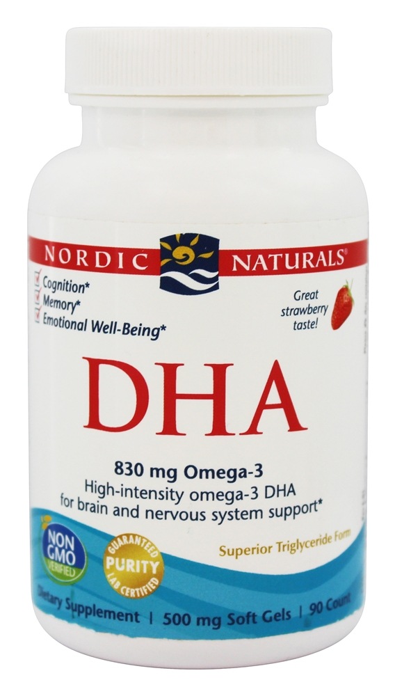 Nordic Naturals - DHA from Purified Fish Oil Strawberry 830 mg. - 90 Softgels