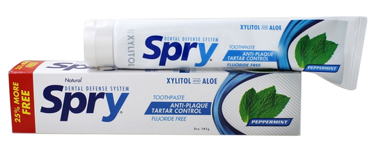 Xlear - Spry Dental Defense Anti-Plaque Tartar Control Toothpaste Peppermint - 5 oz. Fluoride Free