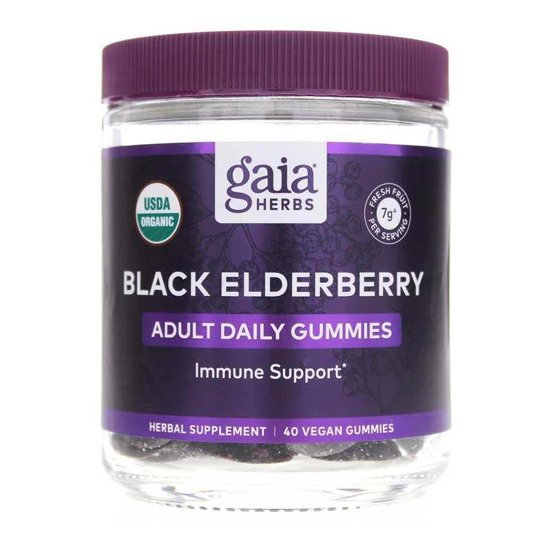 Gaia Herbs Black Elderberry Adult Daily Gummies 40 Gummies
