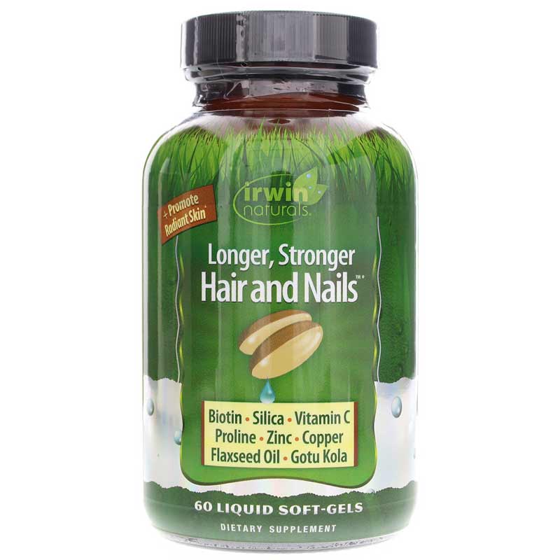 Irwin Naturals Longer, Stronger Hair and Nails, 60 Liquid Softgels