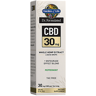 Dr. Formulated CBD Whole Hemp Extract Liquid Drops - 30 MG Per Serving - THC Free - Peppermint (1 fl oz)