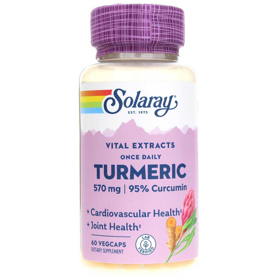 Solaray Turmeric Root Extract, One Daily Formula 60 Veg Capsules