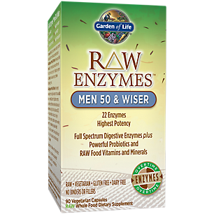 Raw Full Spectrum Digestive Enzymes for Men 50 & Wiser (90 Vegetarian Capsules)