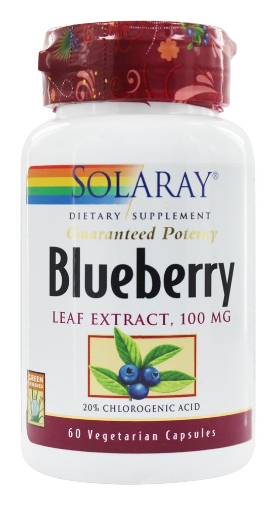 Solaray - Guaranteed Potency Blueberry Leaf Extract 100 mg. - 60 Capsules