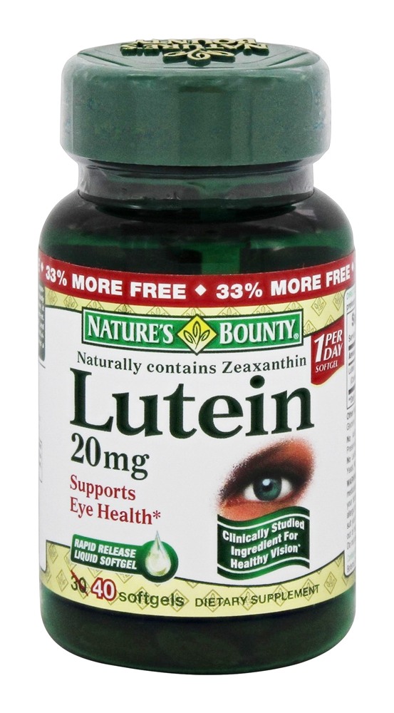 Nature's Bounty - Lutein 20 mg. - 40 Softgels