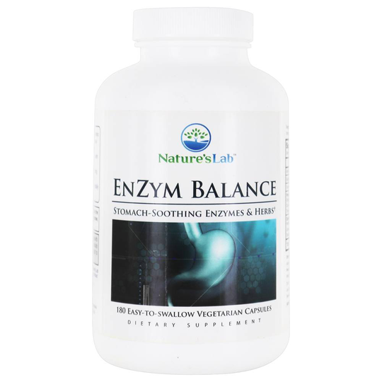 Nature's Lab - EnZym Balance Stomach-Soothing Enzymes & Herbs Digestive Support - 180 Vegetarian Capsules