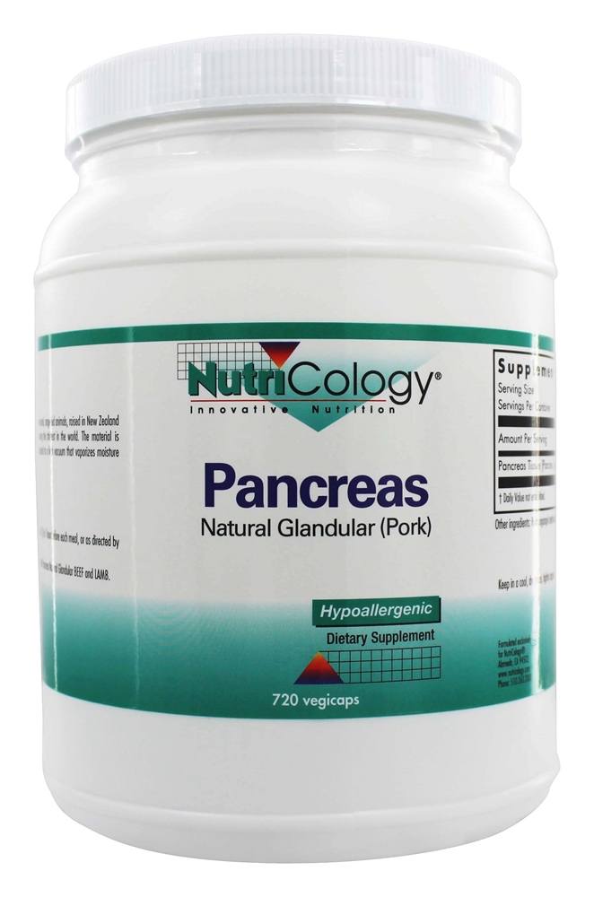 Nutricology - Pancreas Pork 425 mg. - 720 Vegetarian Capsules