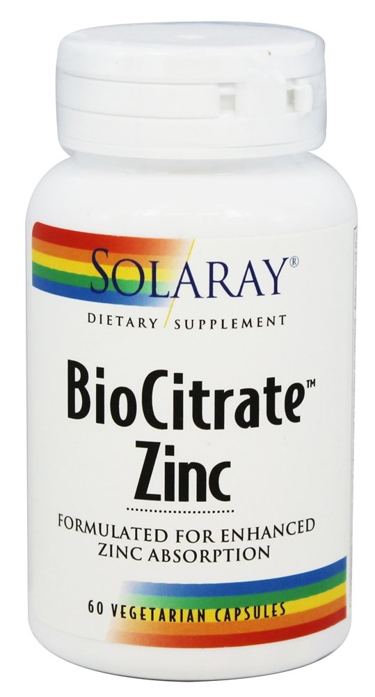 Solaray - BioCitrate Zinc - 60 Vegetarian Capsules