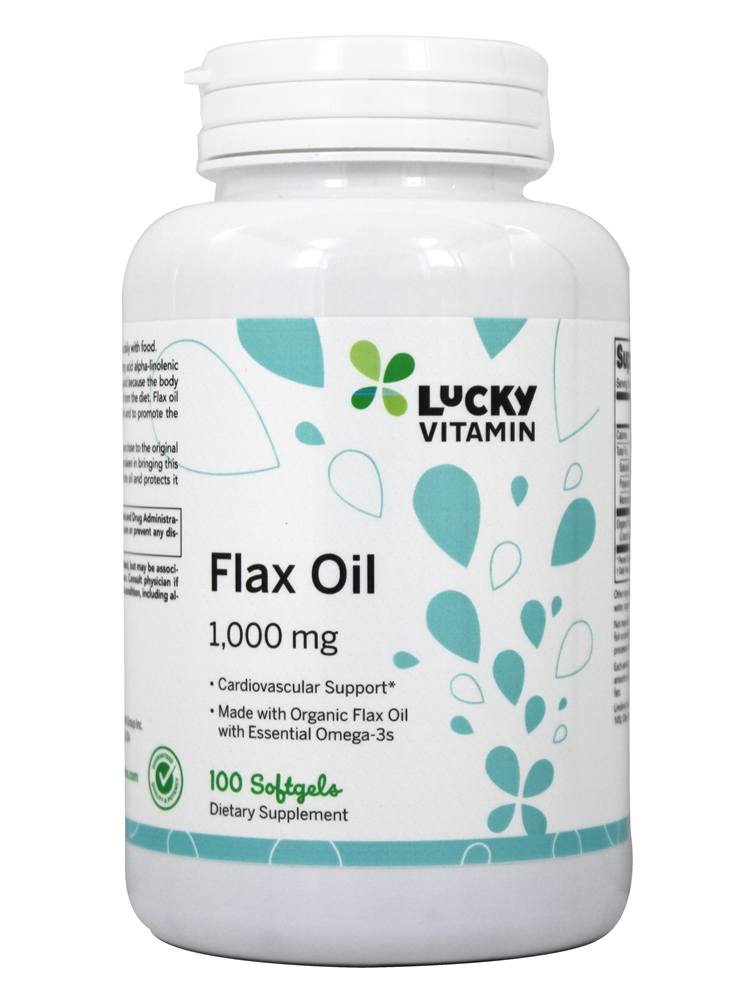 LuckyVitamin - Flax Oil Cardiovascular Support 1000 mg. - 100 Softgels