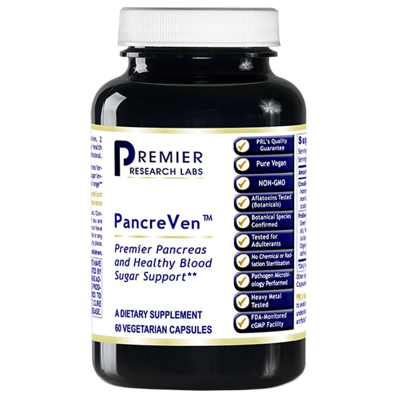 Premier Research Labs PancreVen Pancreas and Healthy Blood Sugar Support 60 Veg Capsules