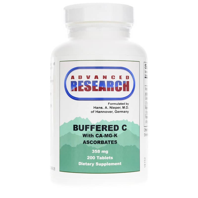 Advanced Research Buffered C with Ca-Mg-K Ascorbates 200 Tablets