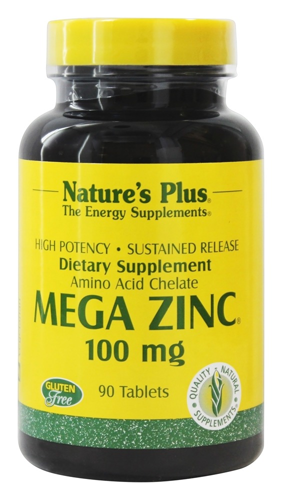 Natures Plus - Mega Zinc Sustained Release 100 mg. - 90 Tablets
