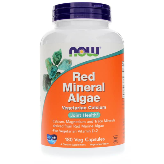 NOW Foods Red Mineral Algae Vegetarian Calcium 180 Veg Capsules