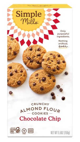 Simple Mills - Gluten-Free Almond Flour Crunchy Cookies Chocolate Chip - 5.5 oz.
