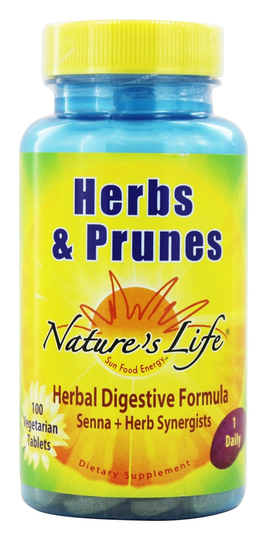 Nature's Life - Herbs & Prunes Herbal Digestive Formula - 100 Vegetarian Tablets