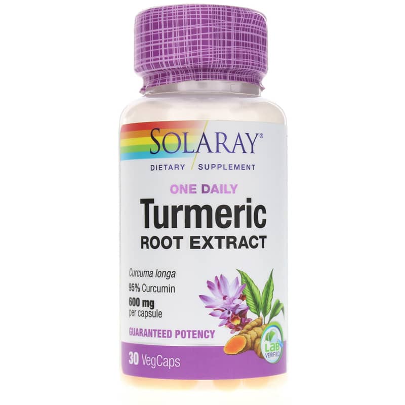 Solaray Turmeric Root Extract, One Daily Formula 30 Veg Capsules