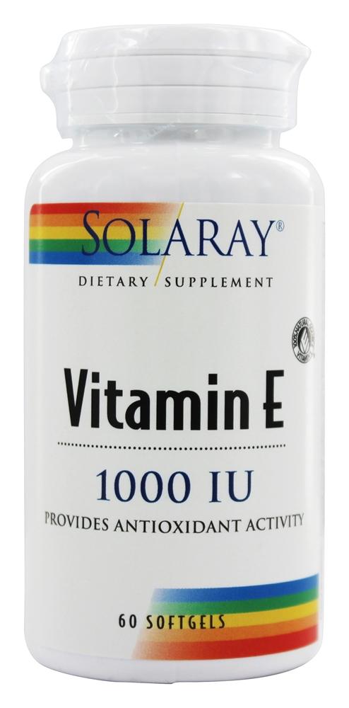 Solaray - Vitamin E 1000 IU - 60 Softgels Formerly E D-Alpha Tocopherol