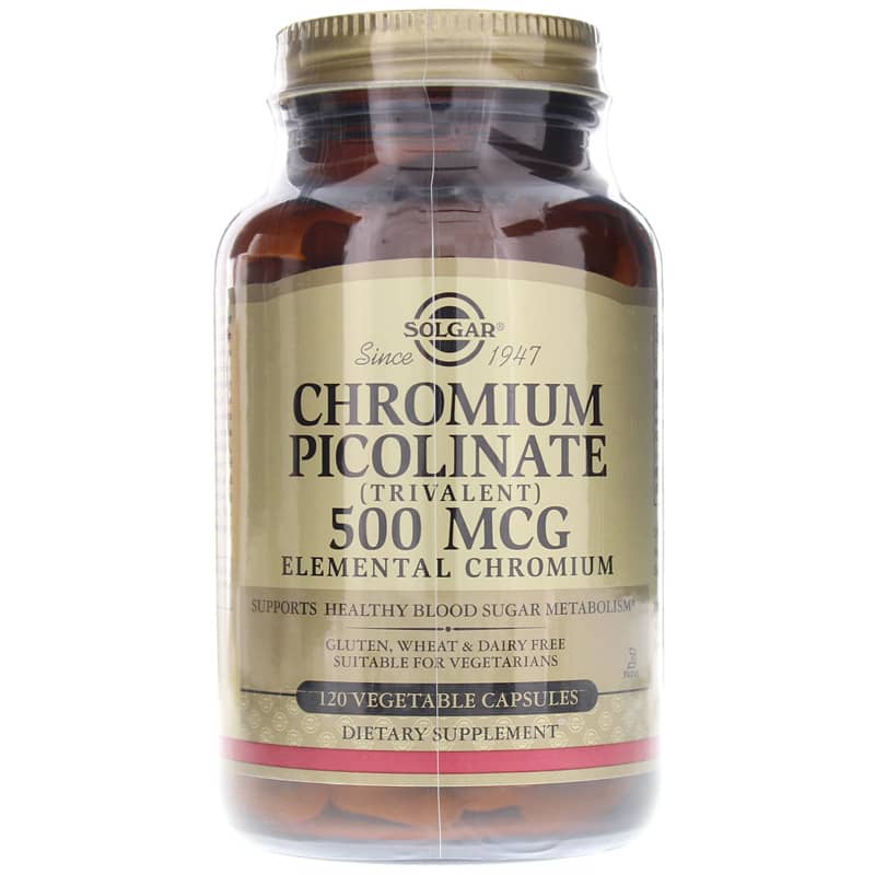 Solgar Chromium Picolinate Trivalent 500 Mcg 120 Veg Capsules