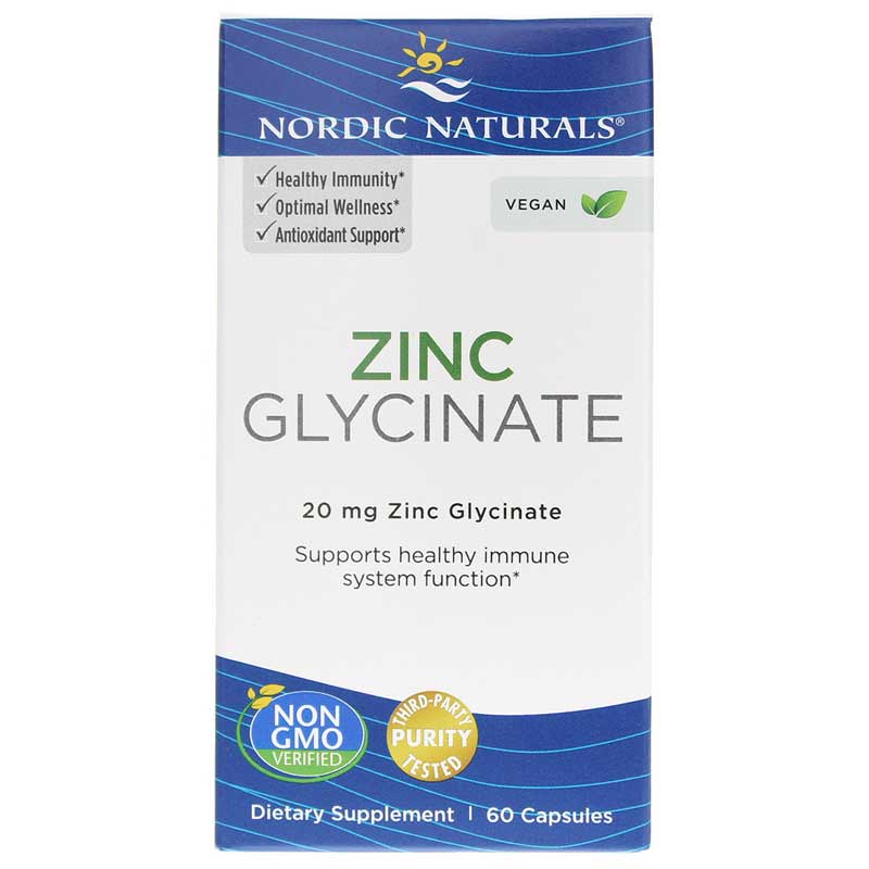 Nordic Naturals Zinc Glycinate 20 Mg 60 Capsules
