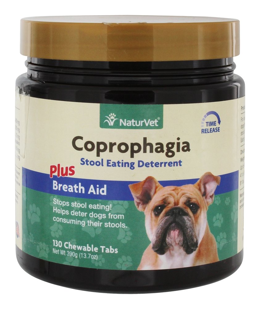 NaturVet - Coprophagia Stool Eating Deterrent For Dogs - 130 Chewable Tablets