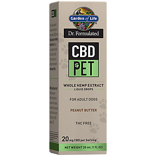 Dr. Formulated CBD Pet Whole Hemp Extract Liquid Drops for Adult Dogs - 20 MG Per Serving - THC Free - Peanut Butter (1 fl oz)