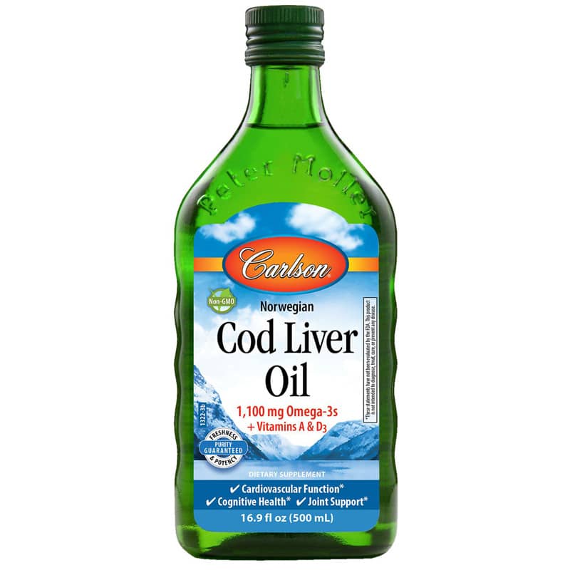 Carlson Labs Cod Liver Oil 1100 Mg Omega-3s Liquid 16.9 Oz