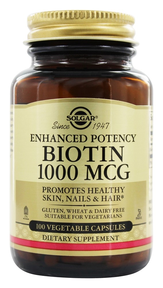 Solgar - Biotin Enhcanced Potency 1000 mcg. - 100 Vegetarian Capsules