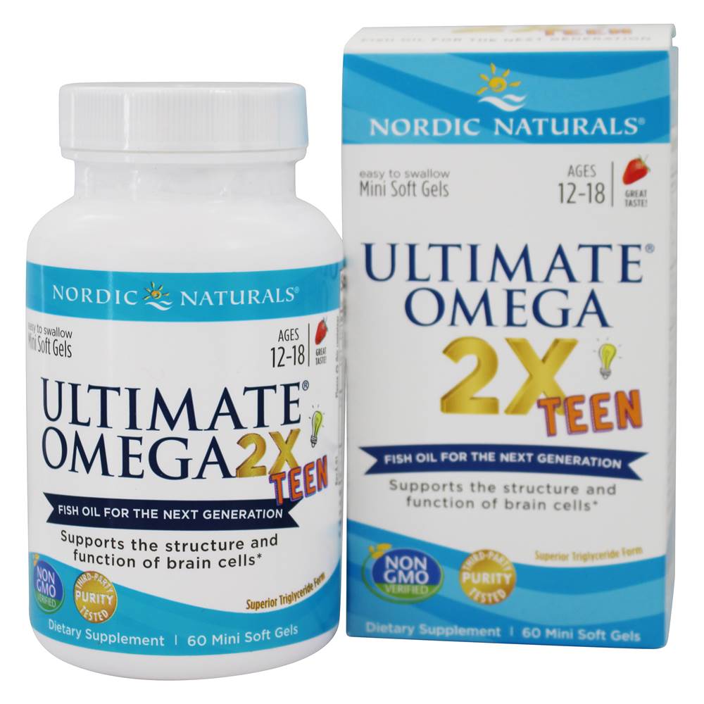 Nordic Naturals - Ultimate Omega 2X Teen Strawberry - 60 Softgels