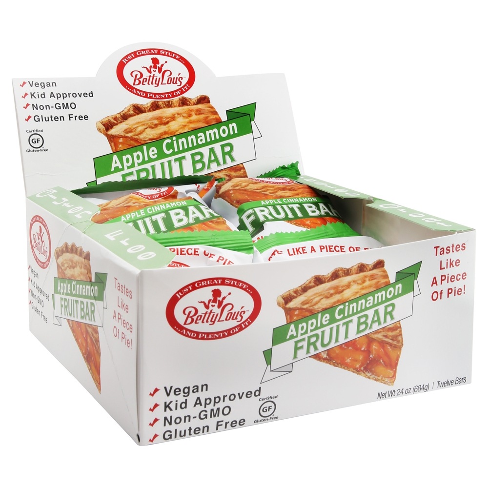 Betty Lou's - Gluten-Free Fruit Bars Box Apple Cinnamon - 12 Bars