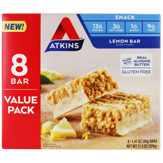 Atkins - Snack Bars Box Value Pack Lemon - 8 Bars