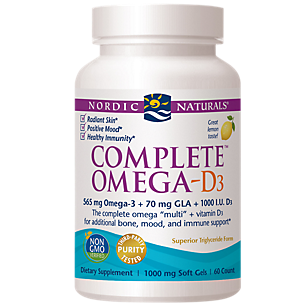 Complete Omega-D3 - 565 MG Omega-3s + 70 MG DLA + 1,000 IU Vitamin D3 - Lemon (60 Softgels)