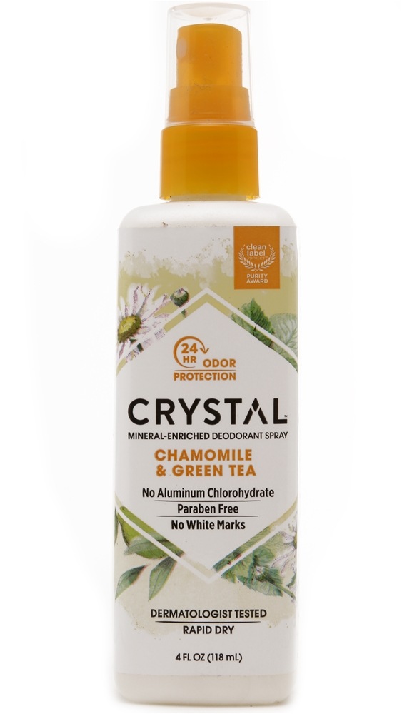 Crystal Body Deodorant - Crystal Mineral Deodorant Spray Chamomile & Green Tea - 4 fl. oz.