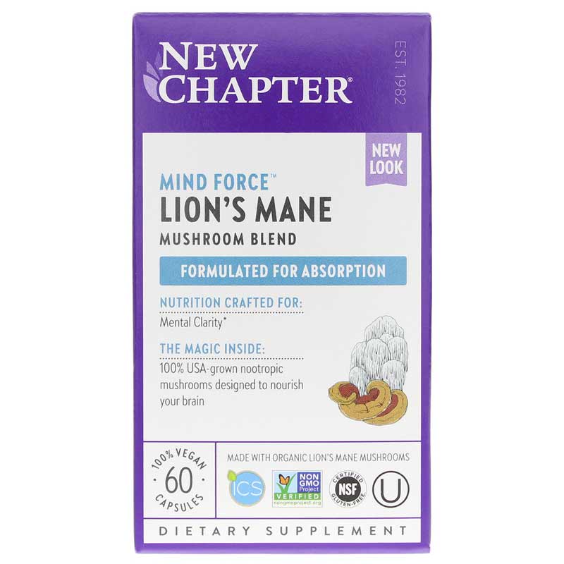 New Chapter Mind Force Lions Mane Mushroom Blend 60 Capsules