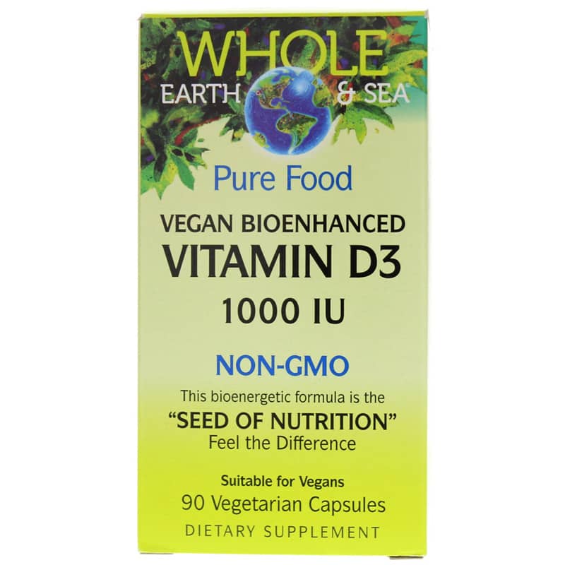Natural Factors Whole Earth & Sea Vitamin D3 1000 IU 90 Veg Capsules