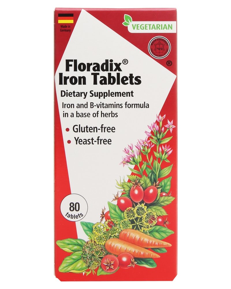 Gaia Herbs - Floradix Iron Supplement - 80 Tablets