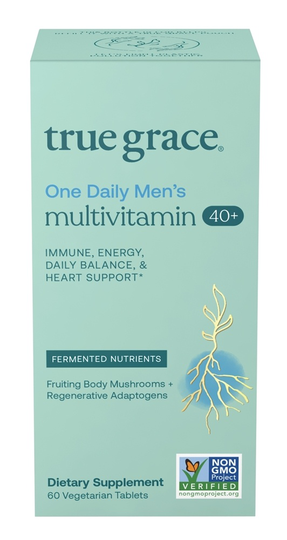 True Grace - One Daily Men's Multivitamin 40 with Organic Adaptogens & Mushrooms - 60 Vegan Tablet(s)
