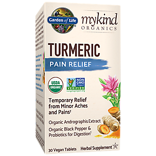 mykind Organics Turmeric - Pain Relief with Organic Andrographis Extract & Black Pepper (30 Vegan Tablets)