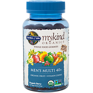 mykind Organics Whole Food Gummy Multivitamin for Men 40+ - Organic Berry (120 Vegan Gummies)
