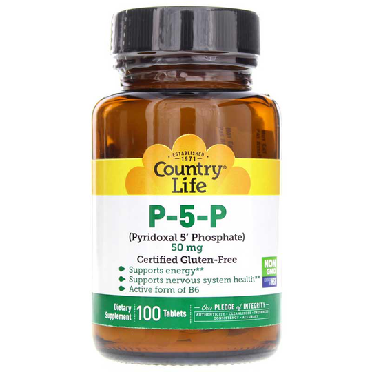 Country Life P-5-P Pyridoxal-5-Phosphate 50 Mg 100 Tablets