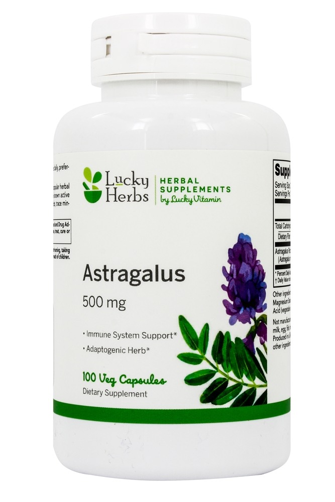 LuckyHerbs - Astragalus 500 mg. - 100 Veg Capsules
