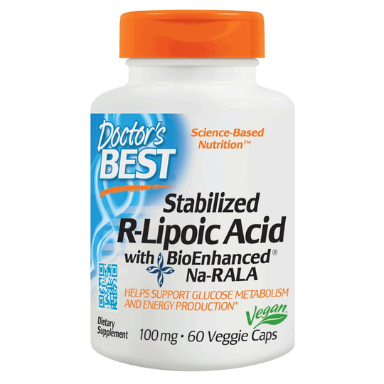 Doctor's Best - Stabilized R-Lipoic Acid 100 mg. - 60 Vegetarian Capsules