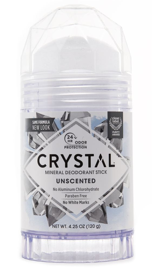 Crystal Body Deodorant - Crystal Mineral Deodorant Stick Unscented - 4.25 oz.
