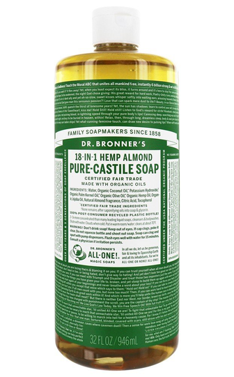 Dr. Bronners - 18-in-1 Hemp Pure Castile Liquid Soap Almond - 32 fl. oz.