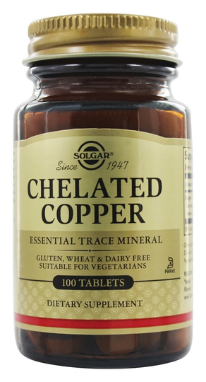 Solgar - Chelated Copper 2.5 mg. - 100 Tablets