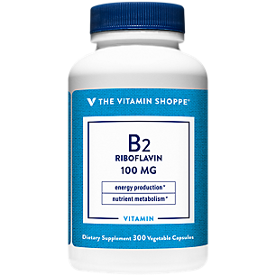 Vitamin B2 Riboflavin - Energy Production & Nutrient Metabolism - 100 MG (300 Capsules)