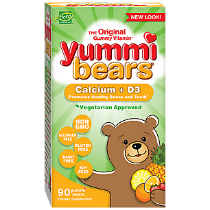 Calcium & Vitamin D3 Yummi Bears for Kid's - Mixed Fruit (90 Gummies)