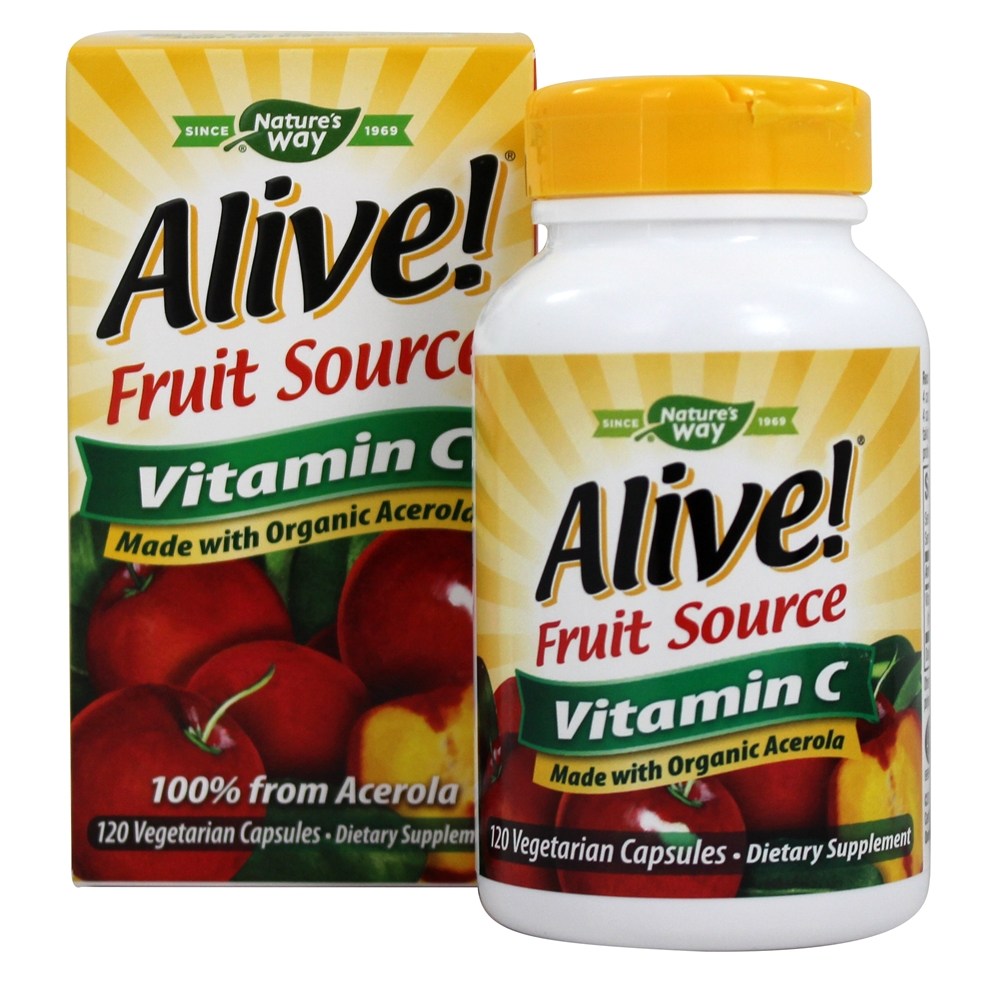 Nature's Way - Alive Fruit Source Vitamin C 100 Acerola - 120 Vegetarian Capsules