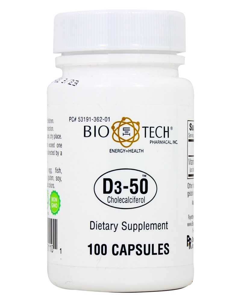 Bio-Tech Pharmacal - Vitamin D3-50 50000 IU - 100 Capsules